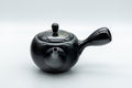 Japanese Kyusu - 盛山窯 Year of the Rat, Black Kurodei Tokoname-yaki Teapot - 370ml - three-quarter view from the opposite side