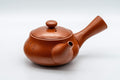 Tezumi — Japanese Kyusu - Calligraphy Nasu-gata Tokoname-yaki Debeso Teapot - 220ml — three-quarter view from the opposite side