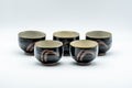 Tezumi — Japanese Tea Set - 陶幸 Do-ake Kyusu with 5 Yunomi - 350ml — closeup of a single piece