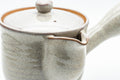 Japanese Kyusu - 萩焼 Houhin-style Hagi-yaki Do-ake Teapot - 450ml - three-quarter view showing the wide open spout