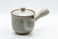 Japanese Kyusu - 萩焼 Houhin-style Hagi-yaki Do-ake Teapot - 450ml - three-quarter view showing the side handle and spout