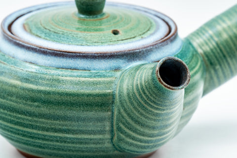 Japanese Kyusu - Striped Hiramaru-gata Debeso Teapot - 450ml