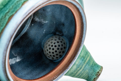 Japanese Kyusu - Striped Hiramaru-gata Debeso Teapot - 450ml