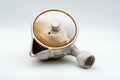 Tezumi — Japanese Tea Set - 萩殿窯 Hagi-yaki Houhin-style Do-ake Kyusu with 5 Senchawan - 450ml — interior of the teapot showing the filter