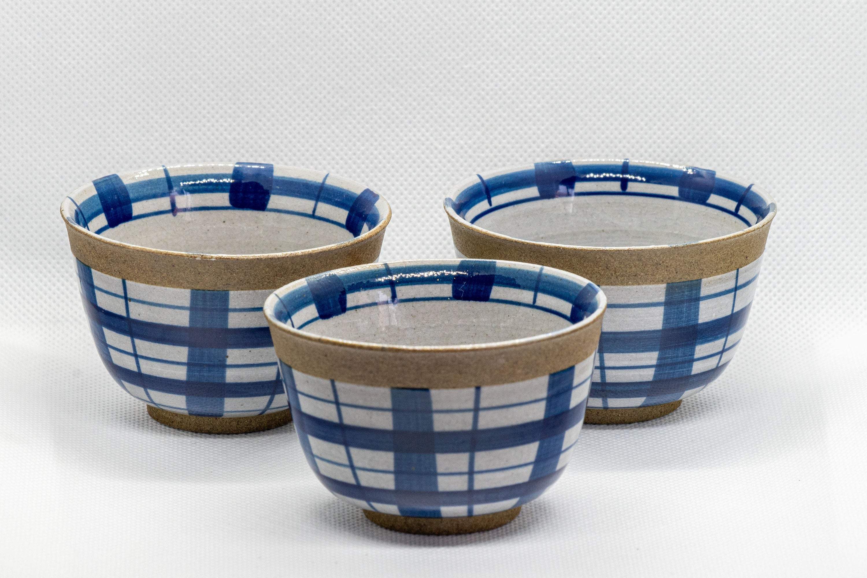 Japanese Teacups - Set of 3 Stoneware Senchawan - 100ml