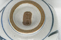Japanese Teacups - Pair of Floral Tsutsu-gata Yunomi - 150ml - closeup of the underside showing the maker's stamp