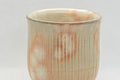 Japanese Teacup - Tachikichi Tsutsu-gata Yunomi - 210ml - angled view showing the vertical fluting and flared lip