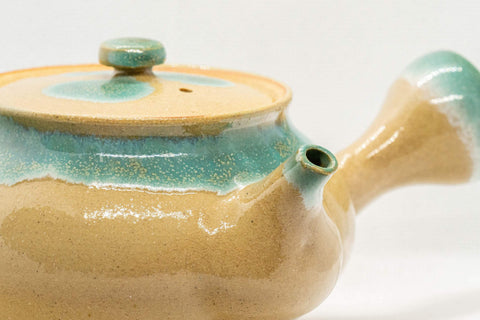 Japanese Kyusu - Turquoise Agano-yaki Do-ake Teapot - 360ml