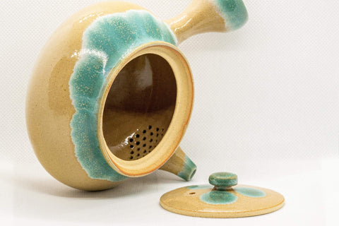 Japanese Kyusu - Turquoise Agano-yaki Do-ake Teapot - 360ml