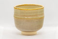 Japanese Matcha Bowl - Akiyama Kiln Tsutsu-gata Akahada-yaki Chawan - 475ml - front view of the tall cylindrical matcha bowl