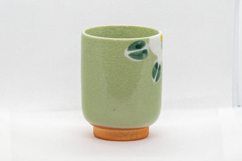 Japanese Teacup - Camellias Glazed Tsutsu-gata Yunomi - 200ml