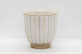 Tezumi — Japanese Teacup - 夭窯 Striped White Yunomi - 150ml — front view