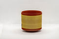 Japanese Teacups - Set of 3 Mountainous Tokoname-yaki Yunomi - 125ml - side view of a single cup with gold bands