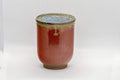 Japanese Teacup - Tsutsu-gata Yunomi - 160ml - front view of the red cylindrical cup