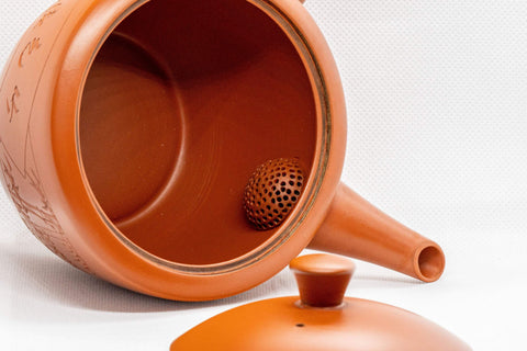 Japanese Kyusu - 煌堂 Koudo Morita Kanji Bamboo Tokoname-yaki Debeso Teapot - 480ml