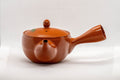 Tezumi — Japanese Kyusu - Peach Blossoms Tokoname-yaki Teapot - 170ml — three-quarter view from the opposite side