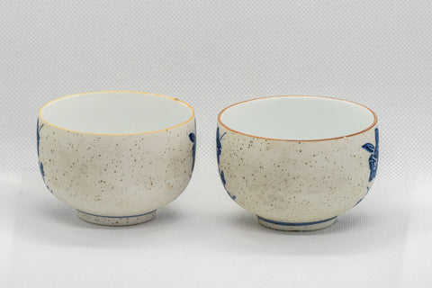 Tezumi — Japanese Teacup Pair - Classic blue and white yunomi - 110ml — front view from another angle