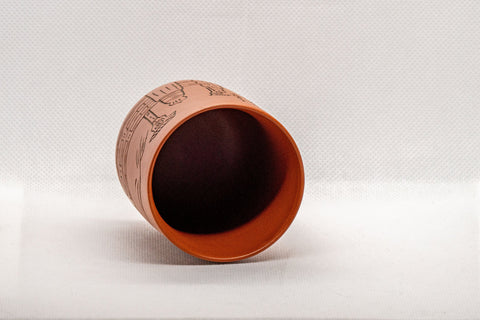 Japanese Teacup - いわぎん Iwagin Tsutsu-gata Tokoname-yaki Yunomi - 150ml - top-down view showing the interior and rim