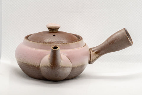 Japanese Kyusu - Pink Ash Glazed Banko-yaki Teapot - 210ml - Tezumi