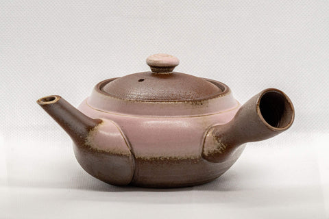 Japanese Kyusu - Pink Ash Glazed Banko-yaki Teapot - 210ml - Tezumi