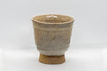 Japanese Teacups - Set of 3 Beige Hagi-yaki Yunomi - 130ml - front view of a single teacup
