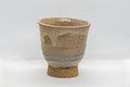 Japanese Teacups - Set of 3 Beige Hagi-yaki Yunomi - 130ml - front view of a single teacup