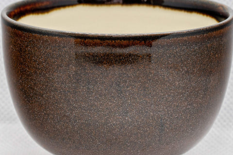 Tezumi — Japanese Teacup - Tenmoku Arita-yaki Yunomi - 135ml — tipped to show the interior