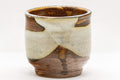 Tezumi — Japanese Teacup - Brown White Glazed Guinomi - 75ml — top-down view of the interior