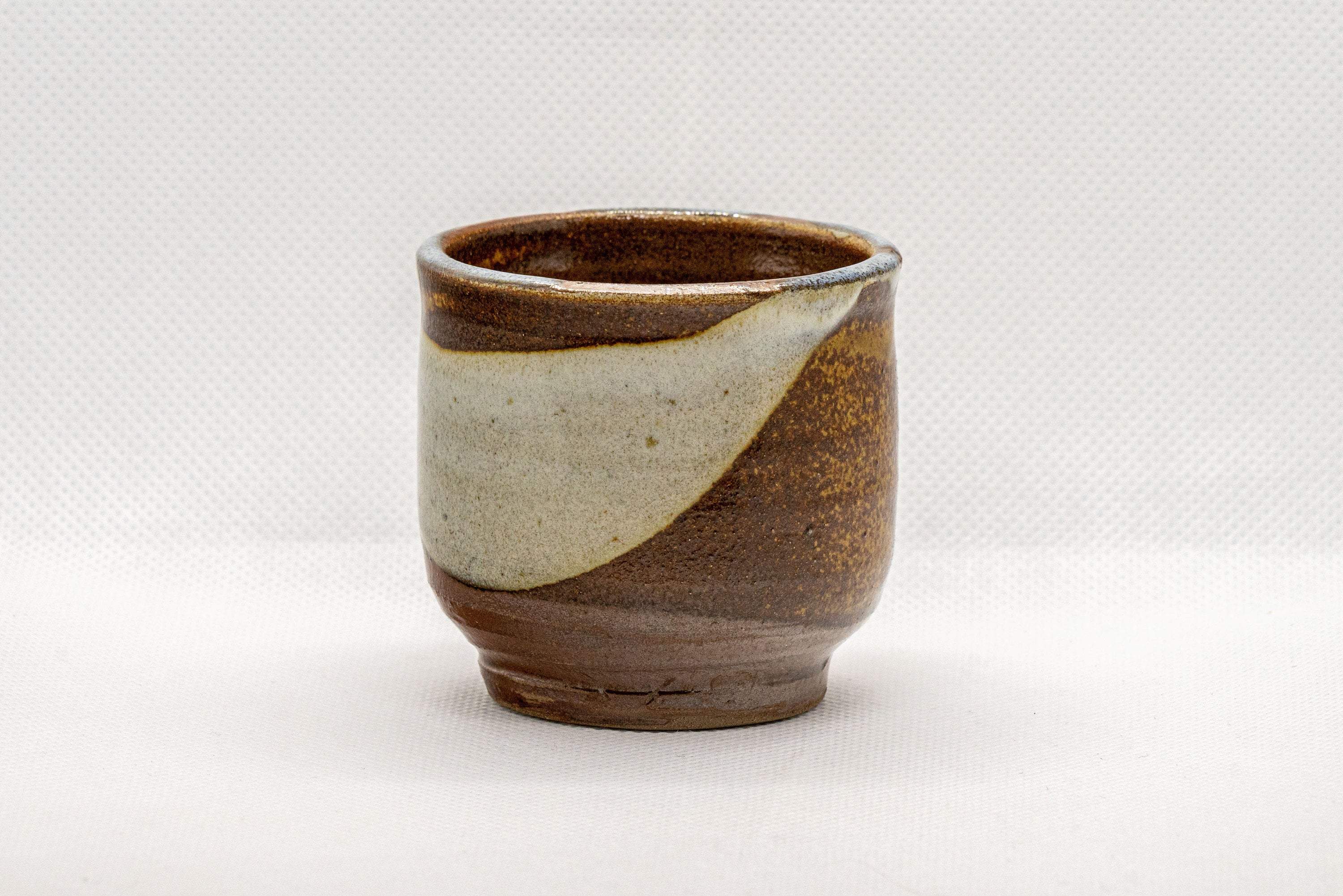 Japanese Teacup - Brown White Glazed Guinomi - 75ml