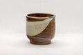 Tezumi — Japanese Teacup - Brown White Glazed Guinomi - 75ml — three-quarter view