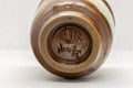 Tezumi — Japanese Teacup - Brown White Glazed Guinomi - 75ml — closeup of the glaze