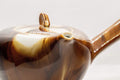 Tezumi — Japanese Kyusu - Marbled Porcelain Debeso Teapot - 500ml — interior view showing the filter