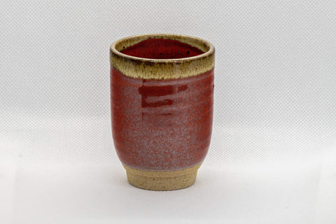 Japanese Teacup - Red Tsutsu-gata Yunomi - 135ml