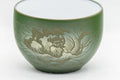 Tezumi — Japanese Teacup - Green Ryokudei Tokoname-yaki Yunomi - 110ml — inverted showing the foot ring