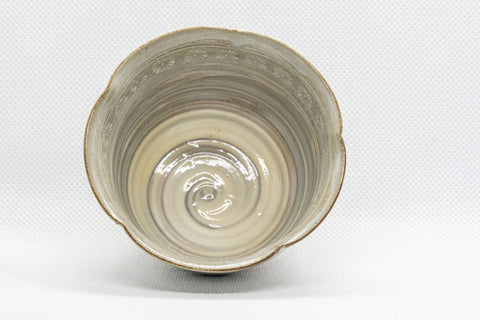 Tezumi — Japanese Teacup - Hakeme Momo-gata Yunomi - 120ml — top-down view of the interior