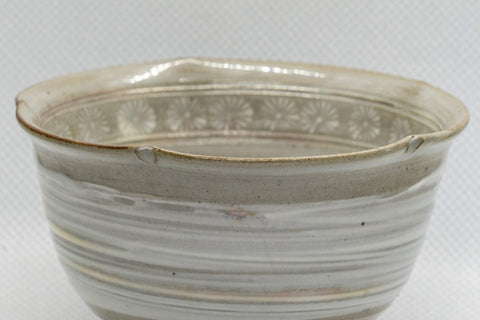 Tezumi — Japanese Teacup - Hakeme Momo-gata Yunomi - 120ml — closeup of the glaze