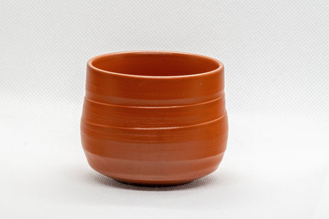 Japanese Teacup - Spiral Tokoname-yaki Yunomi - 135ml - front view, slightly angled