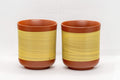 Tezumi — Japanese Teacups - Pair of Mountainous Tsutsu-gata Tokoname-yaki Yunomi - 125ml — front view from another angle