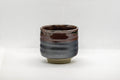Japanese Teacup - Tenmoku Glazed Tsutsu-gata Yunomi - 65ml - front view of the teacup
