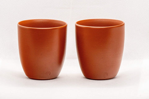 Tezumi — Japanese Teacups - Pair of Takasuke Tokoname-yaki Yunomi - 120ml — front view from another angle