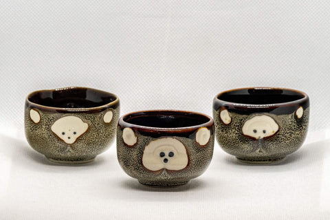 Japanese Teacups - Set of 3 Porcelain Guinomi - 40ml