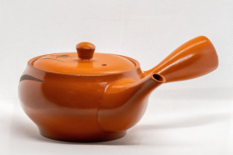 Japanese Kyusu - Tokoname-yaki Do-ake Teapot - 310ml - side view with handle to the right
