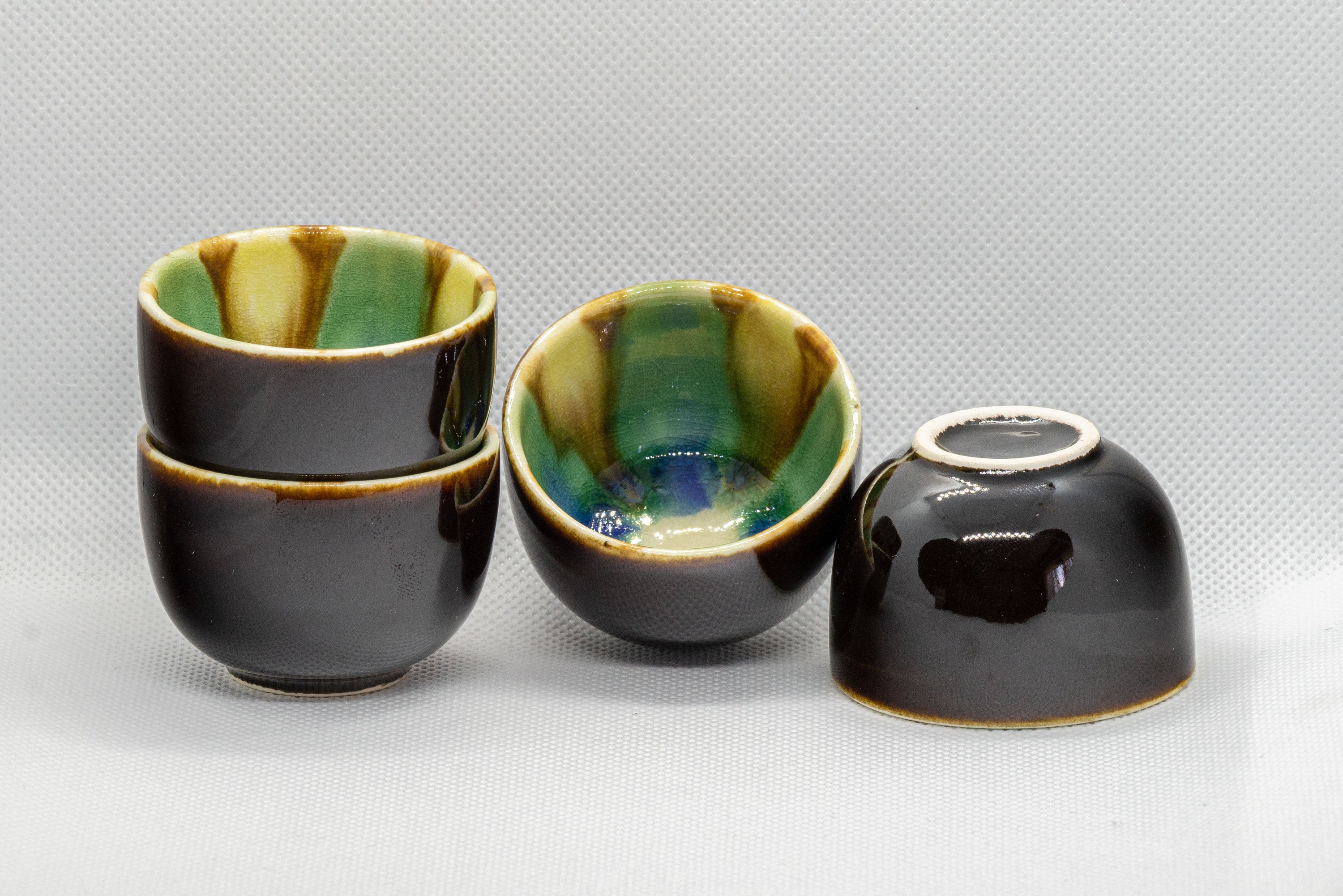 Japanese Teacups - Set of 4 Black Guinomi - 30ml