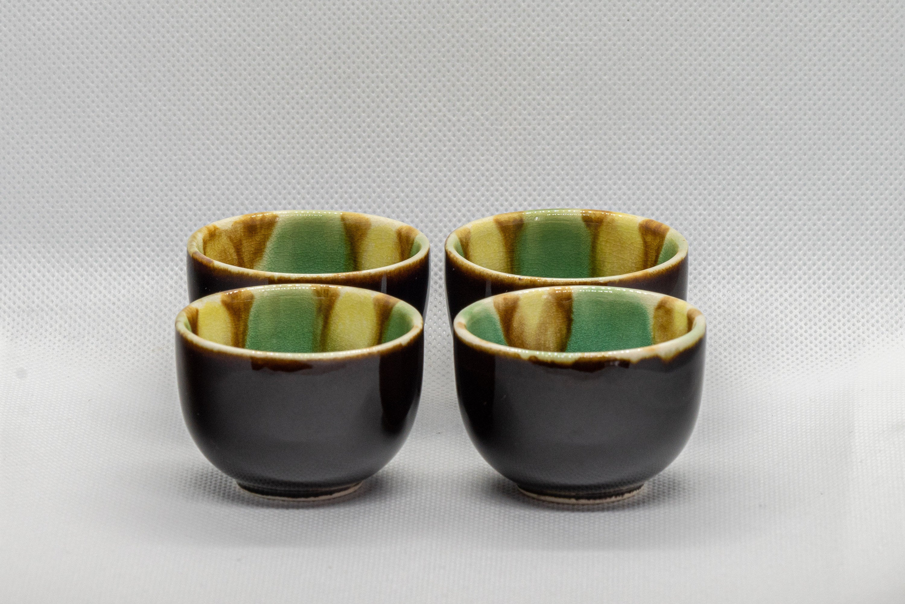 Japanese Teacups - Set of 4 Black Guinomi - 30ml