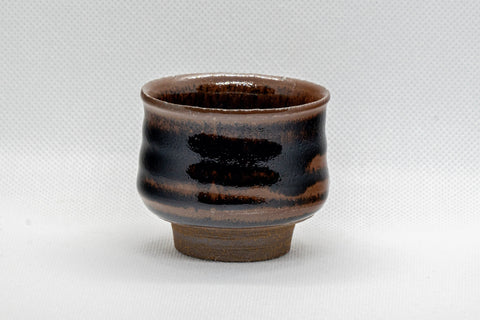 Japanese Teacup - 丹彩 Tenmoku Glazed Guinomi - 65ml - front view of the small cup
