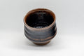 Japanese Teacup - 丹彩 Tenmoku Glazed Guinomi - 65ml - tilted view showing the glazed interior