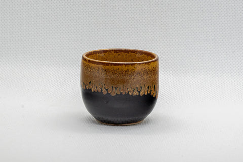 Japanese Teacup - Drip-Glazed Guinomi - 35ml - front view of the small cup