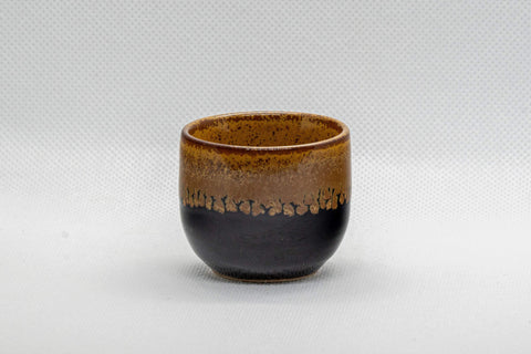 Japanese Teacup - Drip-Glazed Guinomi - 35ml - front view of the cup