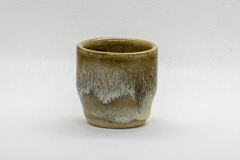 Japanese Teacup - Hare's Fur Guinomi - 30ml - angled view showing the glazed interior