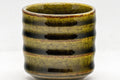 Japanese Teacup - Tsutsu-gata Yunomi - closeup of the ribbed crazed glaze surface